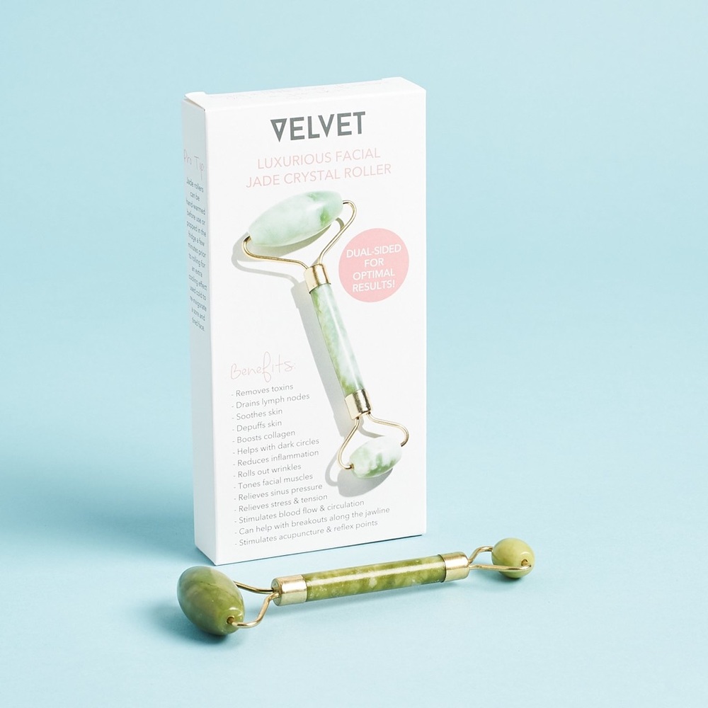 Velvet Cosmetics Facial Jade Crystal Roller